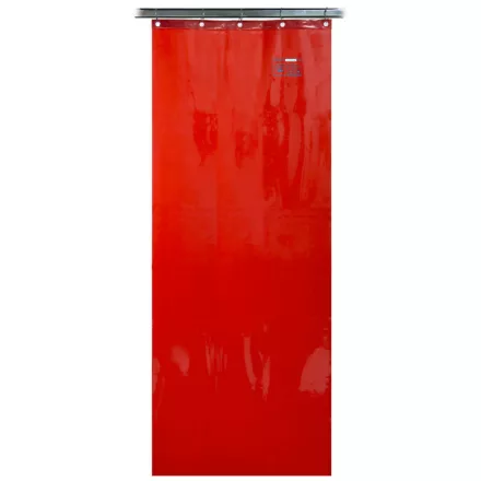 Cortină de sudură portocaliu/roșu cu capse de îmbinare, 1370 × 1800 mm