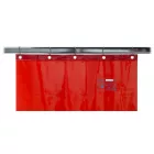 Cortină de sudură portocaliu/roșu cu capse de îmbinare, 1370 × 1800 mm