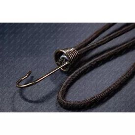 Ponyvafeszítő fém kampóval fekete 250 mm