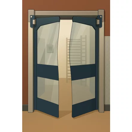 PVC lengőajtó 3000 × 3500 mm