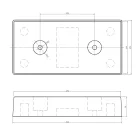 Gumiütköző furatokkal 500 × 250 × 90 mm
