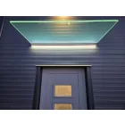 Üveg előtető alumínium profillal 2500×800 mm, led világítással